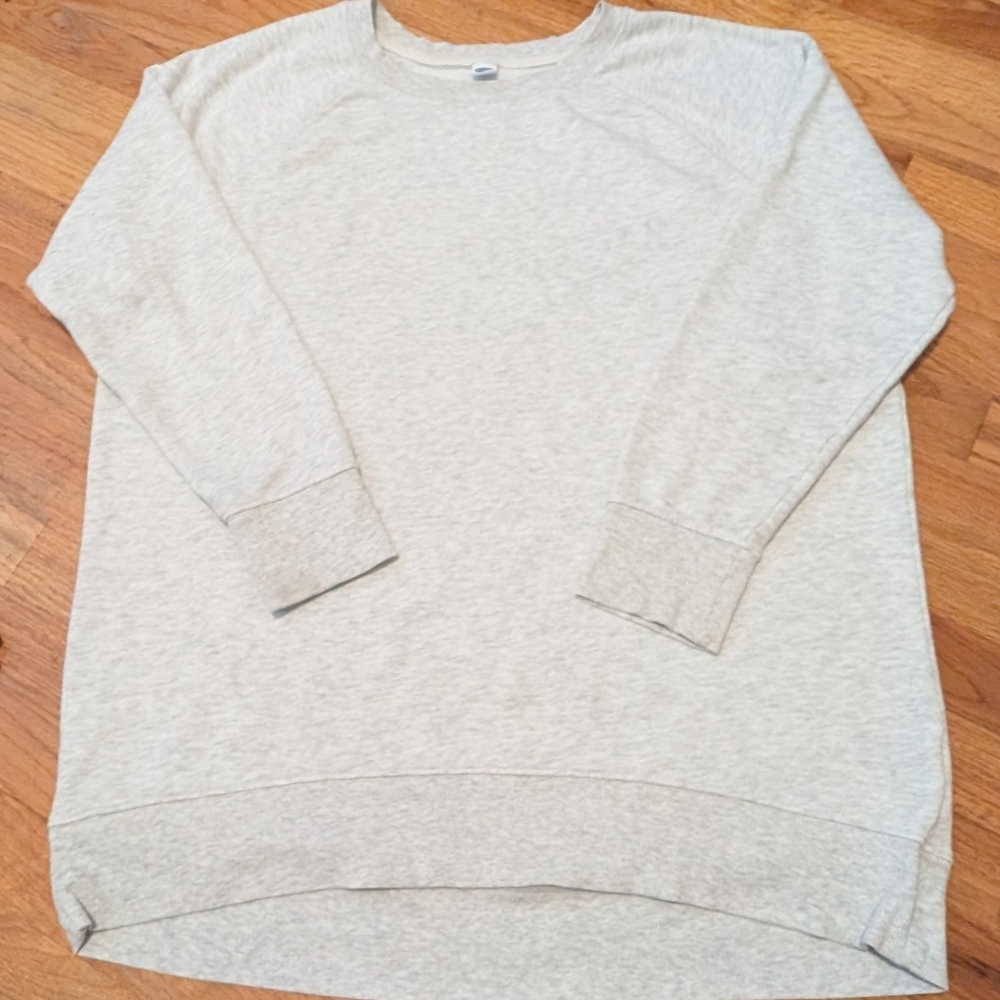 Old Navy Light Gray Textured Sweatshirt Size Large